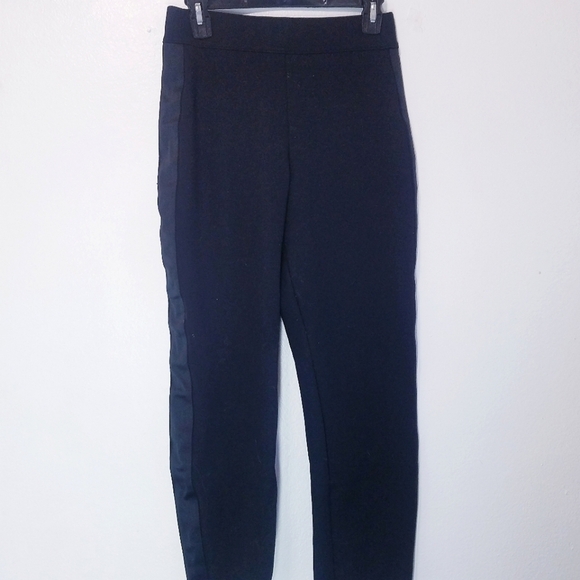 🌸 Spanx‎ | Stretch High Waist Skinny with Satin side strip, S Black - Picture 1 of 9